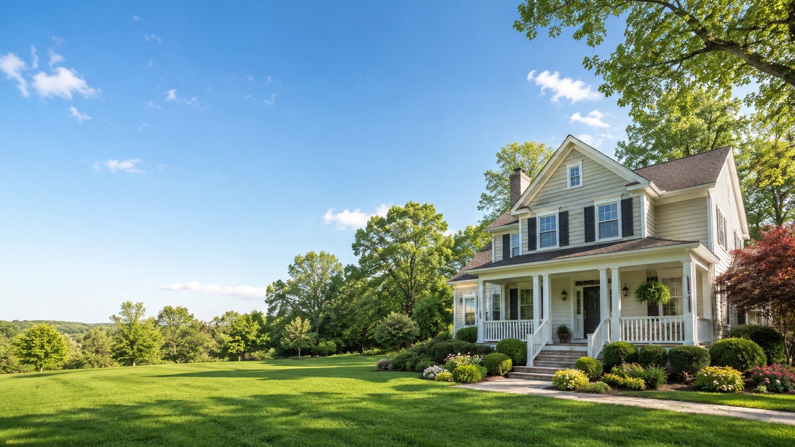 A welcoming suburban home surrounded by mature trees